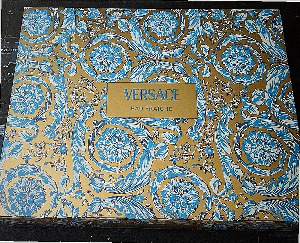 3 Piece Versace Eau Fraiche Gift Set For Men 1.7oz Perfume New in Box Cologne